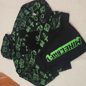 Minecraft Black Hoodie with Sweatpants, Size 14